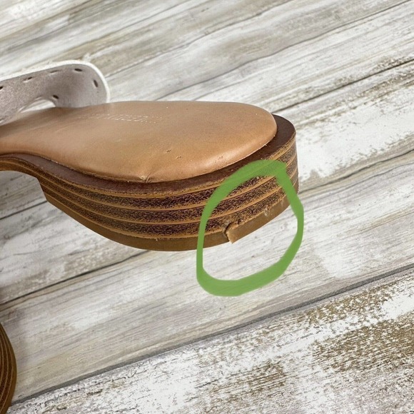 Sincerely Jules Tyler Studded Wide Strap Slide Sandals Size‎ 9 White Silver - Picture 5 of 10